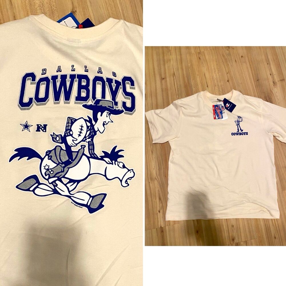 NFL Dallas Cowboys Disney x Champion Woody Heavyweight T-Shirt Cream XL New NWT